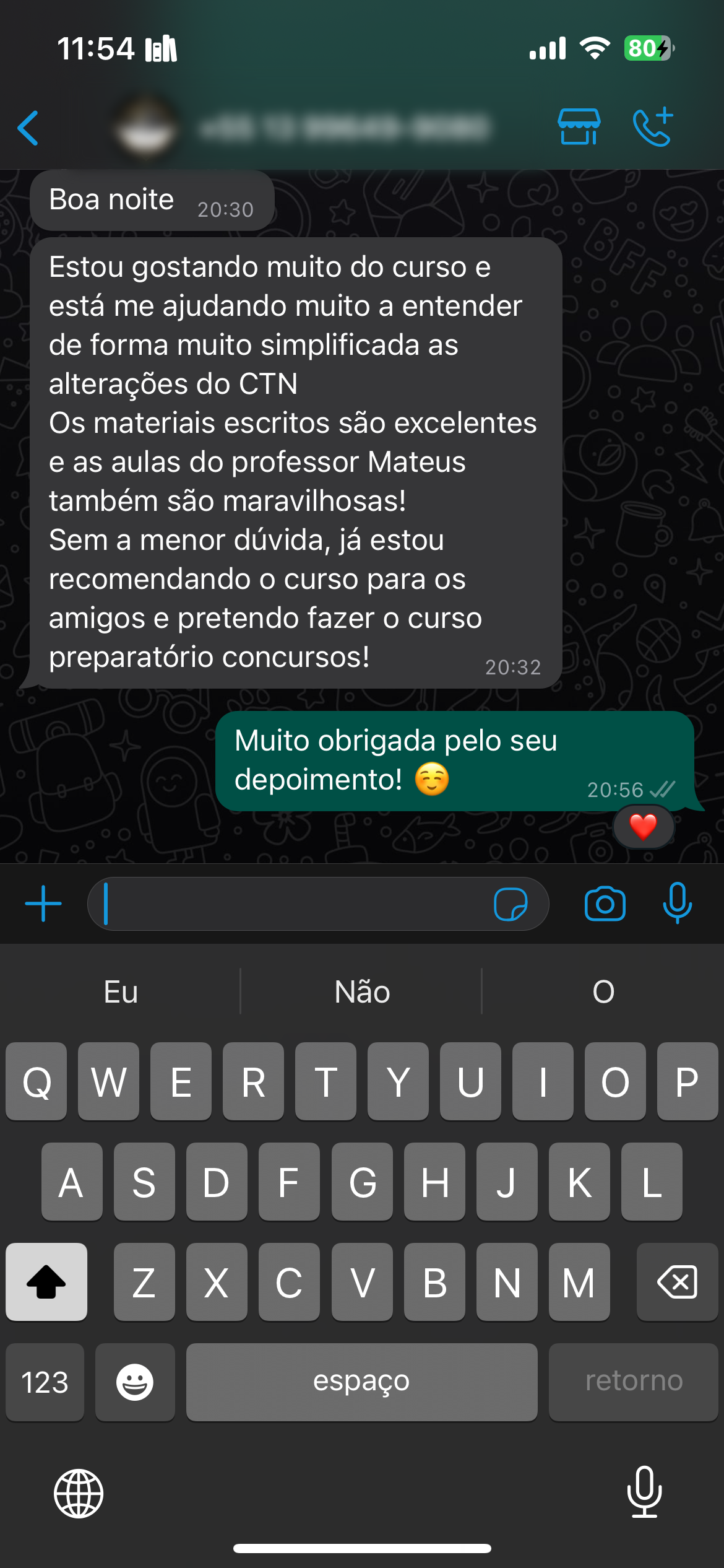 Depoimento de aluno 13