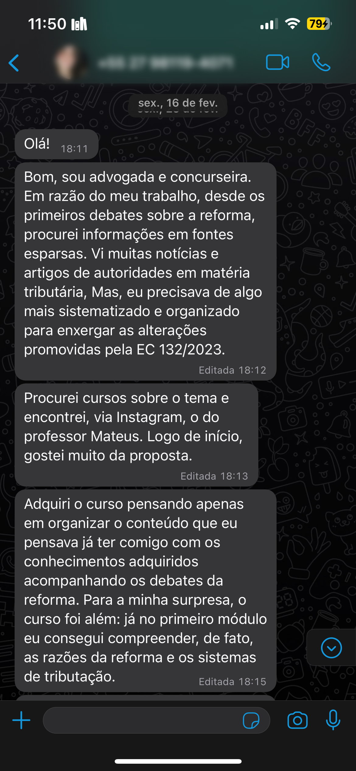 Depoimento de aluno 2