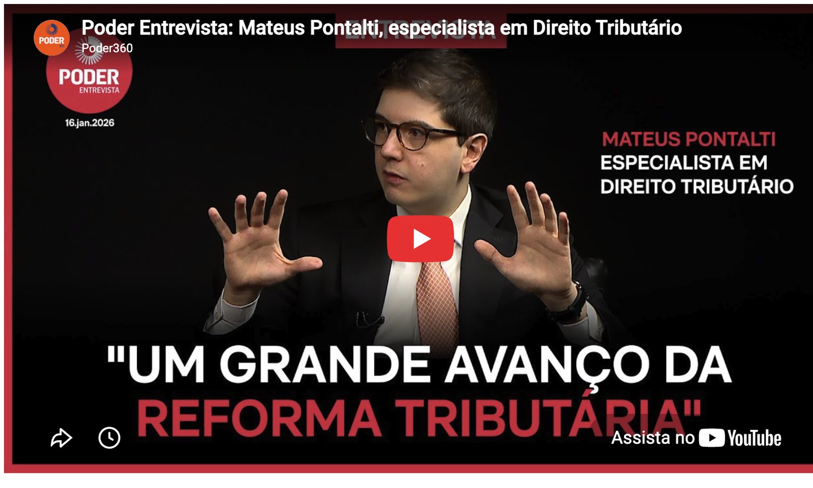 Mateus Pontalti entrevistado no programa Poder Entrevista, do Poder360